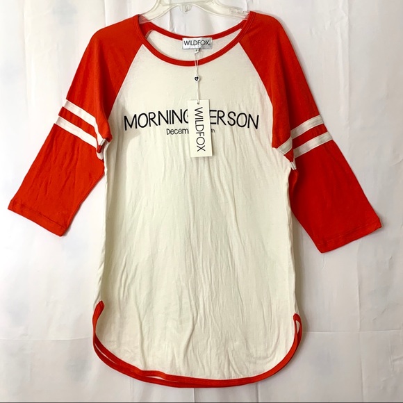 Wildfox BaseballShirt DressChristmasMorning Person - Picture 2 of 16